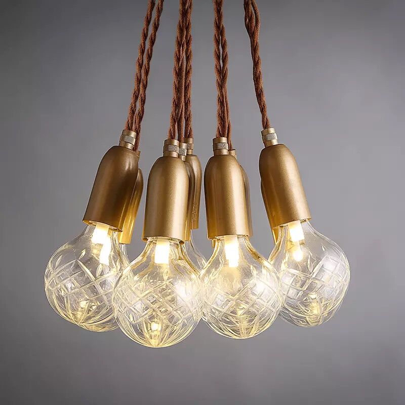 Elegant Carving glod glass suspension light fixture from china lighting manufacture factory