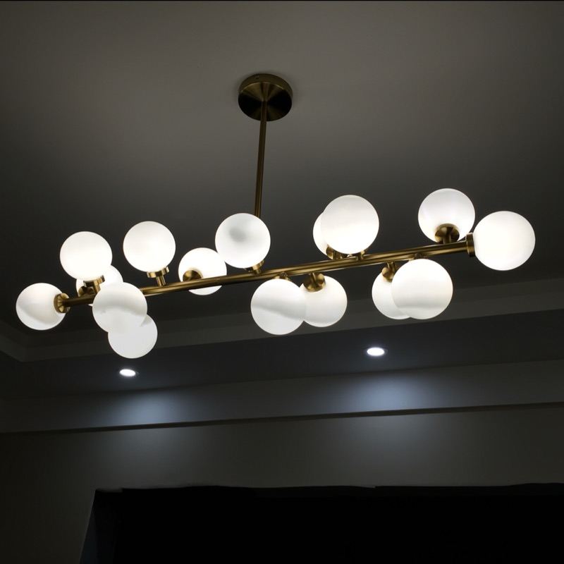 Interior Large Villa Pendant Lighting LED Moden Decor Glass Chandelier
