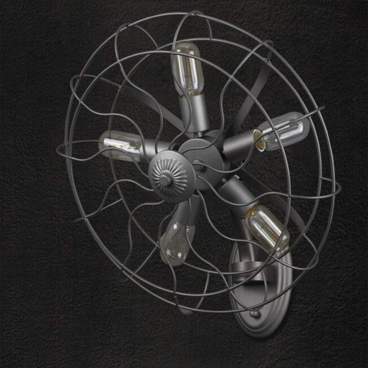 Industrial Retro rustic loft style fan shape wall sconce lighting from China manufacturer