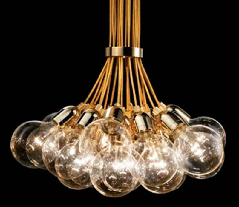 Simple Transparent Glass Custom Quantity Combination Hanging Lamp