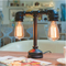 Vintage industrial rusty water pipe bedside table lamp, table lamp for cafe