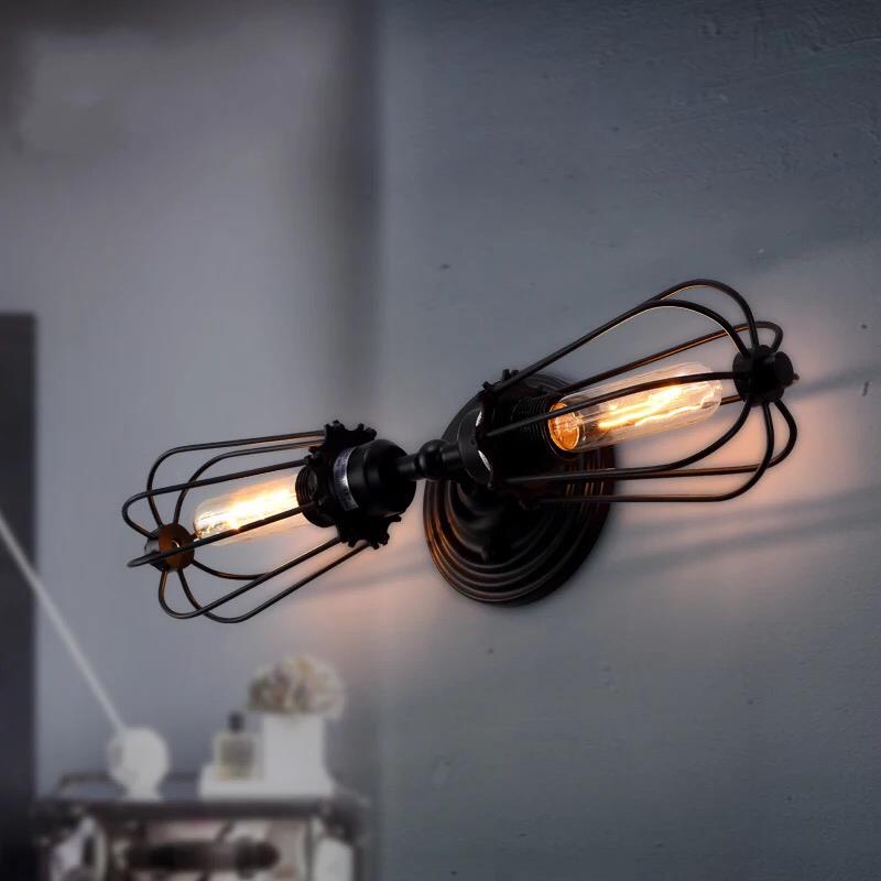 Loft rustic iron lighting sconce warehouse light