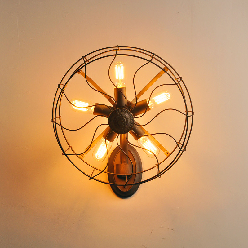 Industrial Retro rustic loft style fan shape wall sconce lighting from China manufacturer