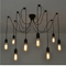 DIY removable Edison bulb multicipital glass black chandelier