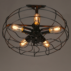 Industrial vintage rustic loft style fan shape ceiling chandelier lighting
