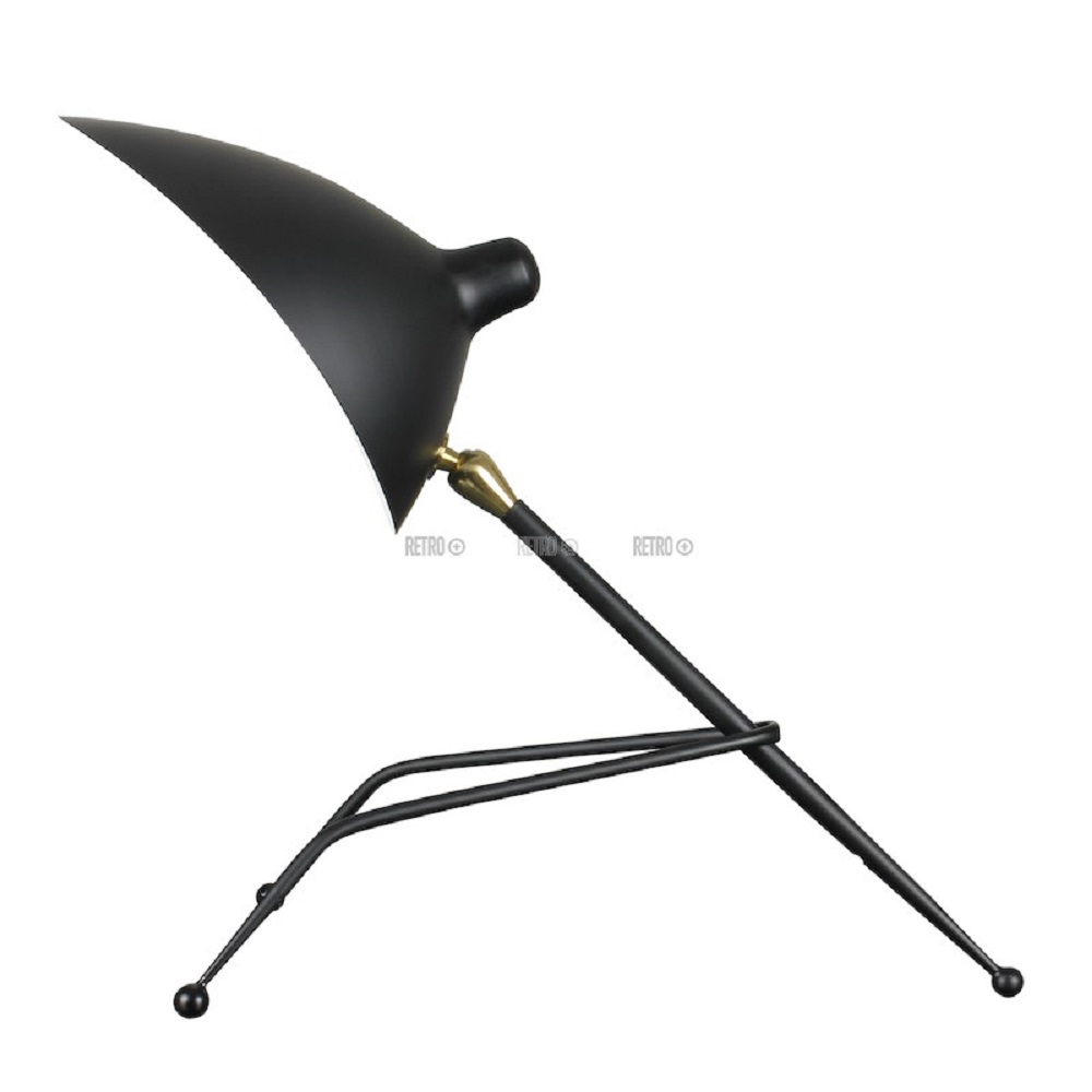 E27 Modern Simple Iron Black Triangle Serge Mouille Style Cocotte Desk Lamp for Home Hotel Decoration and Reading