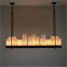 European style Rectangle modern candle decorative modern chandelier, Iron white glass candle Chandelier