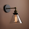 Indoor Wall Mounted Glass Lighting Filament clear funnel sconce