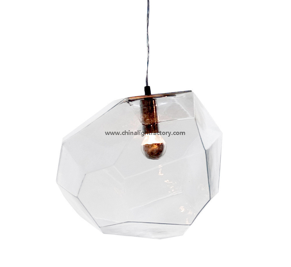 Hanging Light with Transparent Glass Pendant Lamps for Hotel