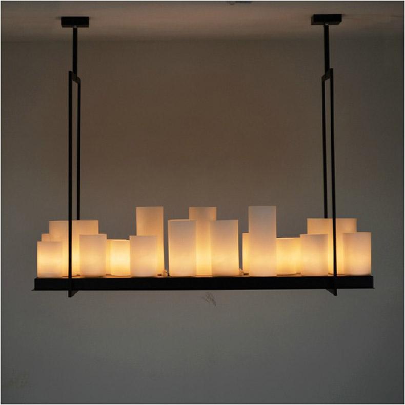 European Style Rectangle Modern Candle, Candle Chandelier Lamp